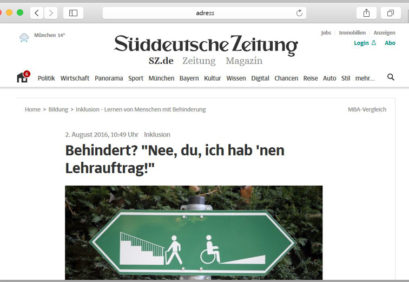 Screenshot der Reportage zum Thema Inklusion und Bildung auf sueddeutsche.de