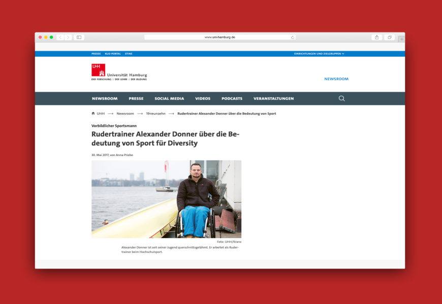 Screenshot des Artikels der Uni Hamburg