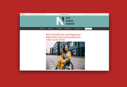 Rot hinterlegtes Bildschirmfoto des Artikels auf dieneuenorm.de