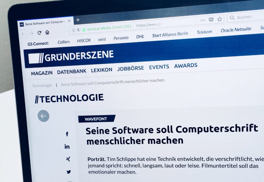 Screenshot des Artikels auf gruenderszene.de