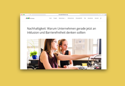 Screenshot des Beitrags auf der Website JOBinklusive
