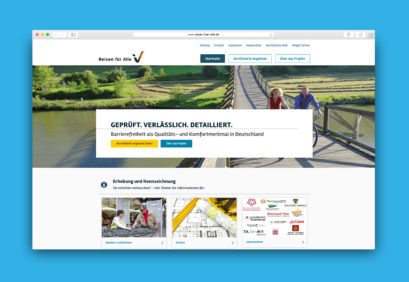Screenshot des Portals www.reisen-fuer-alle.de