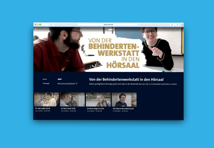 Website-Screenshot der WDR-Filmserie in der Mediathek