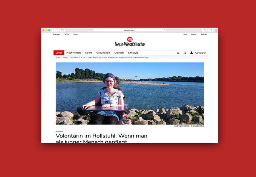 Screenshot des Artikels in der Zeitung Neue Westfälische